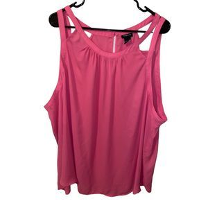 Torrid Hot Pink Cutout Sleeveless Blouse Tank Top